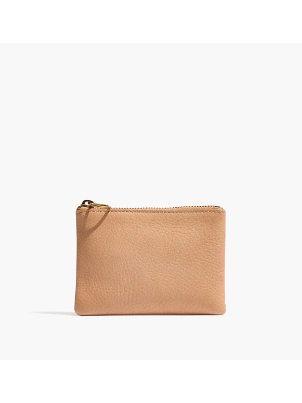 Madewell Leather Zip Pouch in Tan